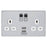 Switched Socket 13A 2 Gang SP 4A 15W 2 Outlet Type A USB Charger Polished Chrome - Image 2