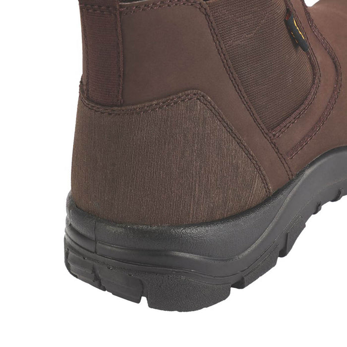 Mens Safety Dealer Boots Brown Steel Toe Slip On Ankle Comfort Durable Size 7 - Image 4