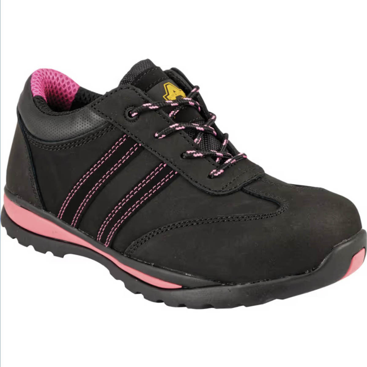 Amblers Safety Trainers Women's Standard Fit Black Leather Steel Toe Size 5 - Image 1