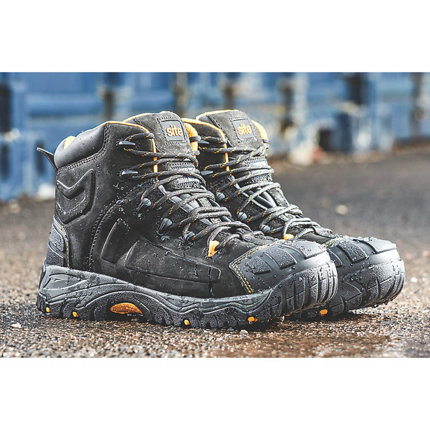 Site Safety Boots Men's Work Shoes Black Steel Toe Cap Waterproof Padded Size 8 - Image 2