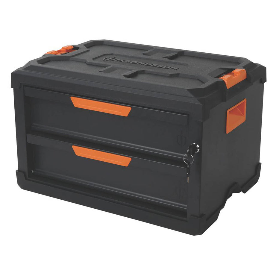 Magnusson Tool Chest 2 Drawer Metal Plastic Black Stackable Weather Resistant - Image 1