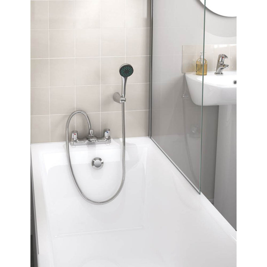 Bristan Bath Filler Tap With Hand Held Set Chrome Double Lever Round Head - Image 2