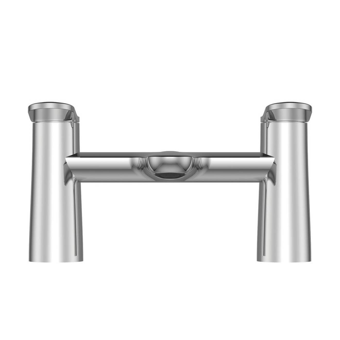 Swirl  Bath Mixer Tap Deck Mounted Lever 2 Tap Holes Kuhli Chrome 124mm - Image 2