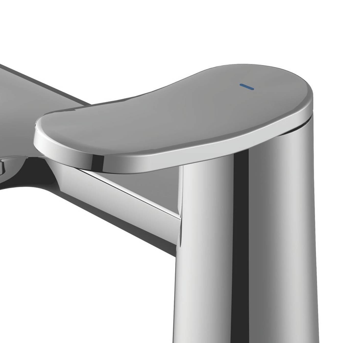 Swirl  Bath Mixer Tap Deck Mounted Lever 2 Tap Holes Kuhli Chrome 124mm - Image 4