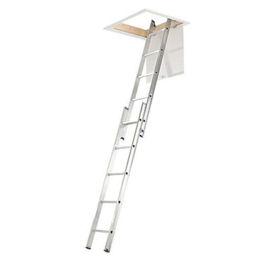 Loft Ladder 2 Section 10 Tread Sliding Aluminium Folding Attic Stairs 2.69m - Image 1