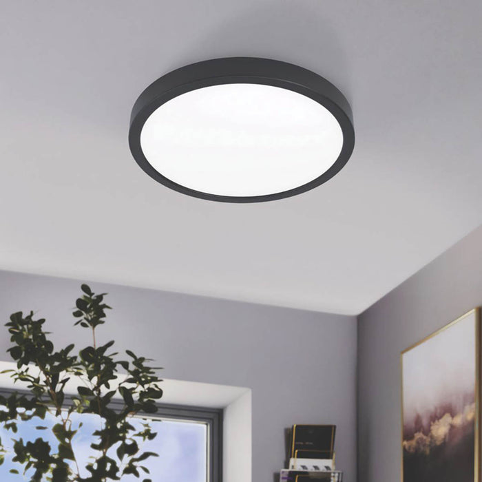 LED Ceiling Light Black Round Warm White Minimalist Modern Surface IP44 2400lm - Image 3