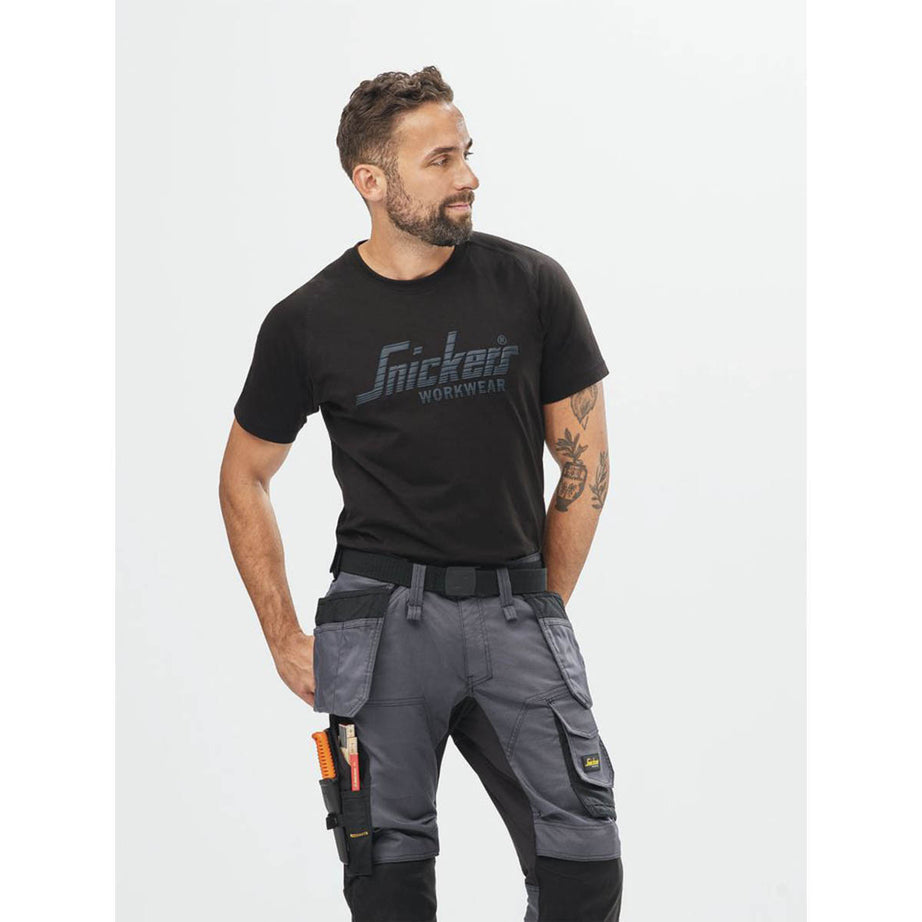 Snickers Work T-Shirt Mens Regular Fit Black Short Sleeve 2X Large 52" Chest - Image 3