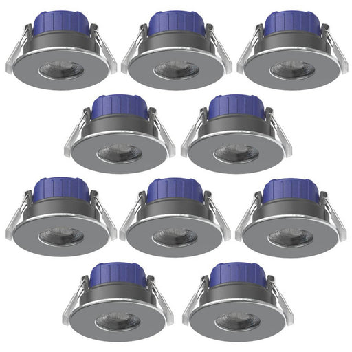 LAP Chaac Fixed  Fire Rated LED Downlights Polished Chrome 5.5W 600lm 10 Pack - Image 1