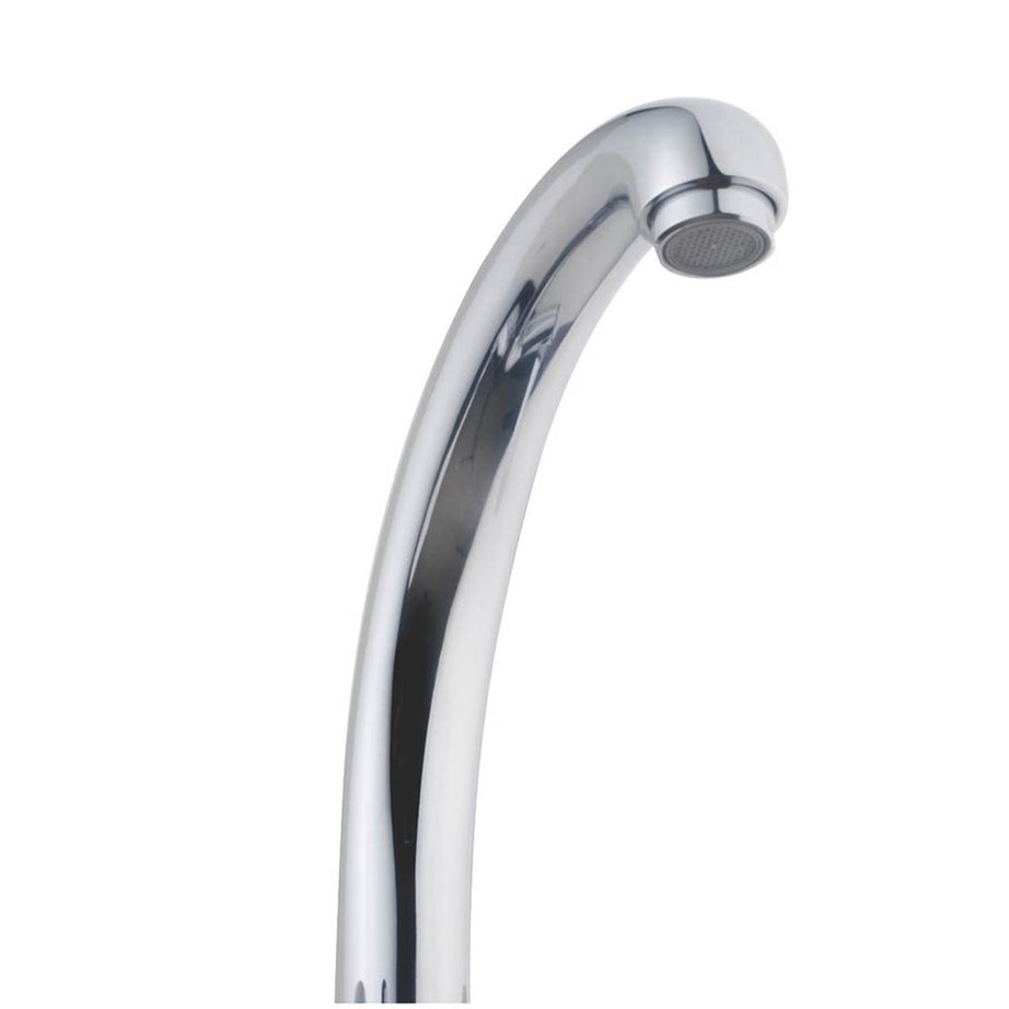 Kitchen Tap Mono Mixer Chrome Double Lever Swivel Spout Traditional Faucet - Image 2