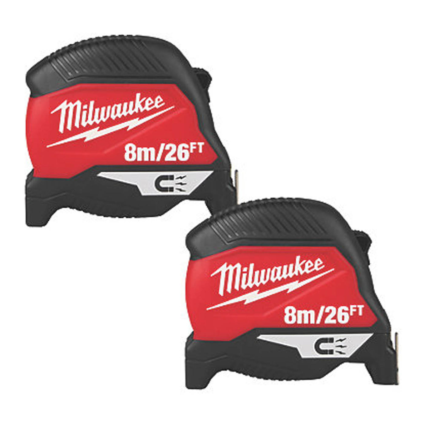 Milwaukee Premium Magnetic 8m Tape Measure Set 2 Pack - Image 1