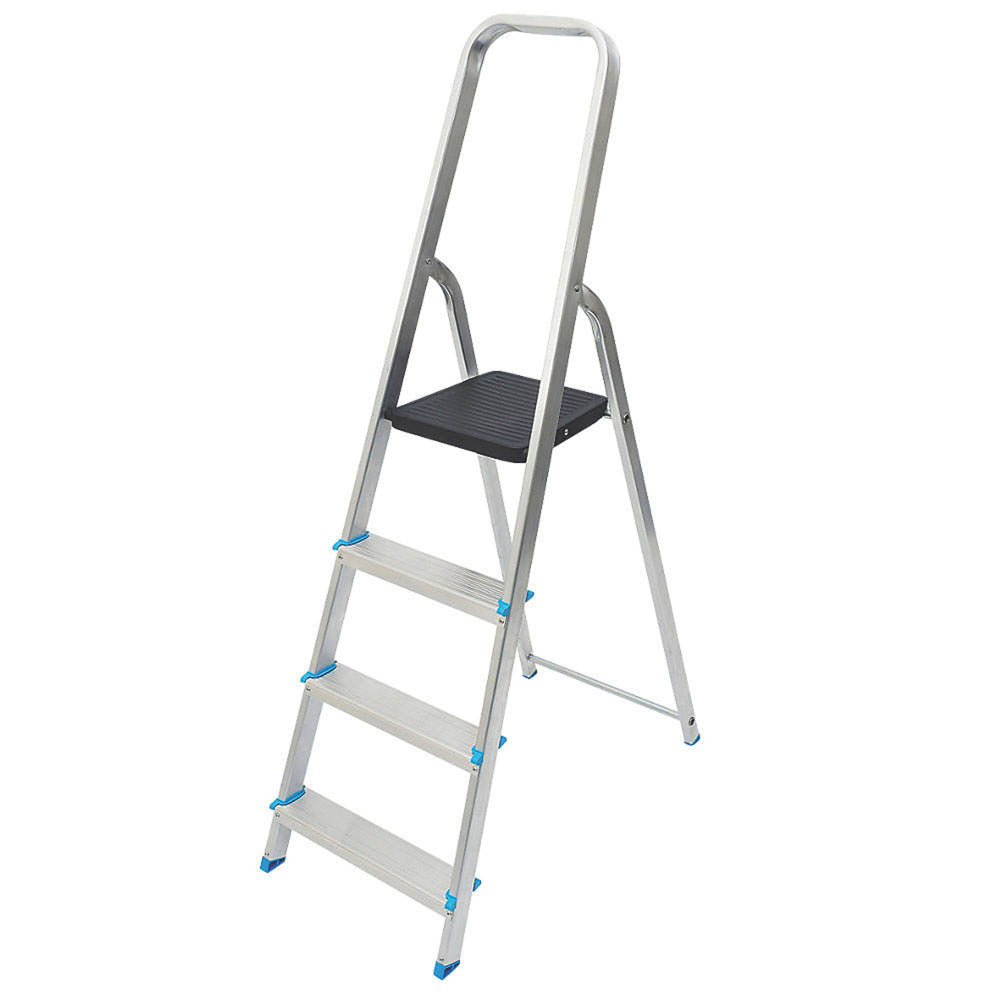 Mac Allister Step Ladder Aluminium 4 Professional Slip Resistant Tread (H)1.44 m - Image 1