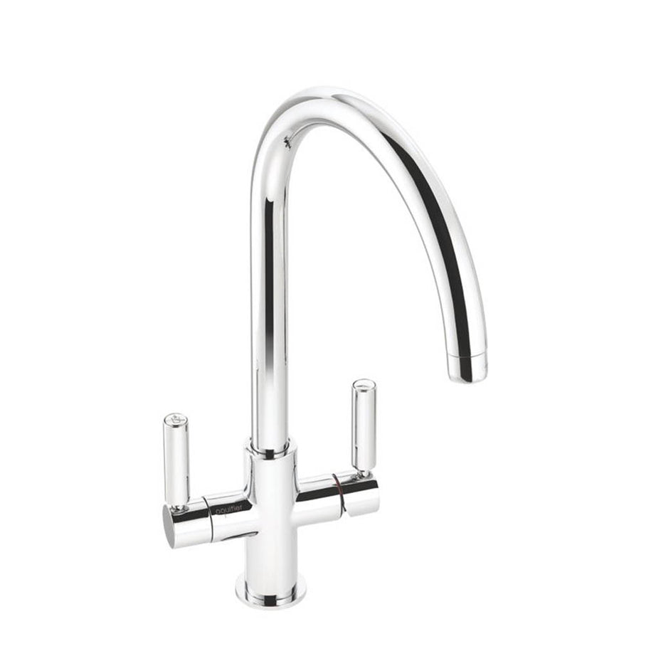 Kitchen Mono Tap Dual Lever 3 Way Chrome Cartridge Filter 1/4 Turn Brass 5.5 Bar - Image 1
