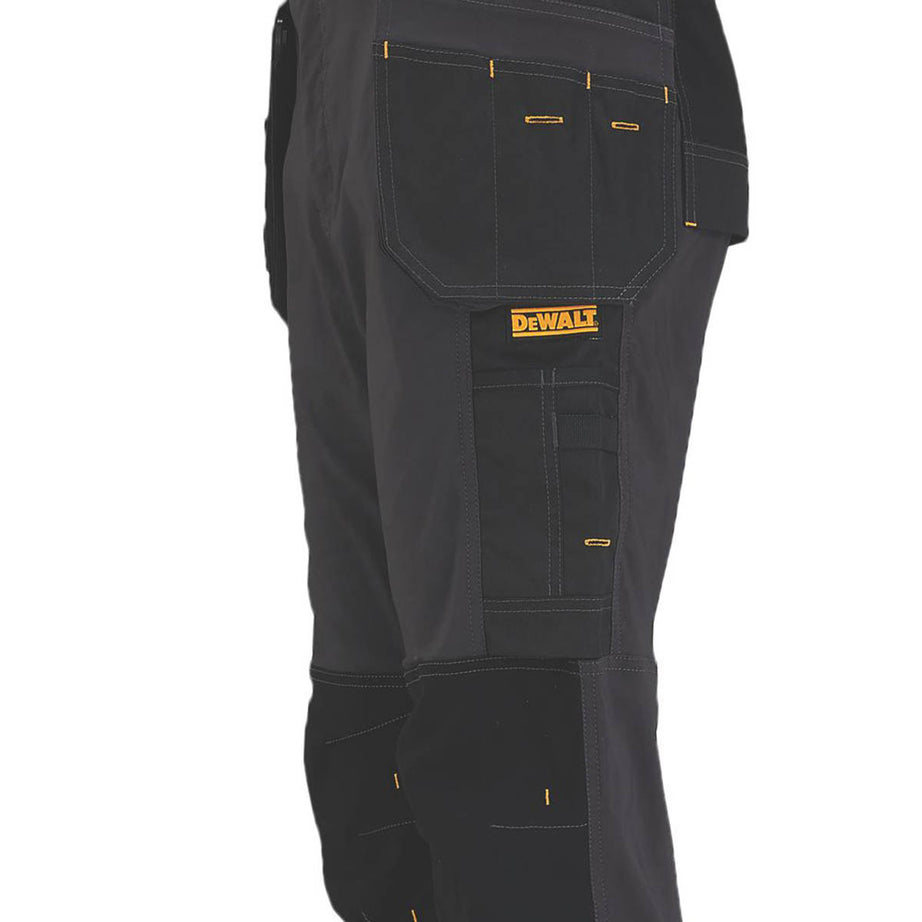 DeWalt Mens Work Trousers Grey Black Breathable Slim Fit Pockets 32" W 31" L - Image 4