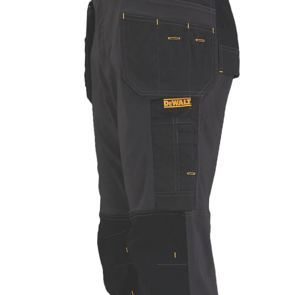 DeWalt Mens Work Trousers Grey Black Breathable Slim Fit Pockets 32" W 31" L - Image 4