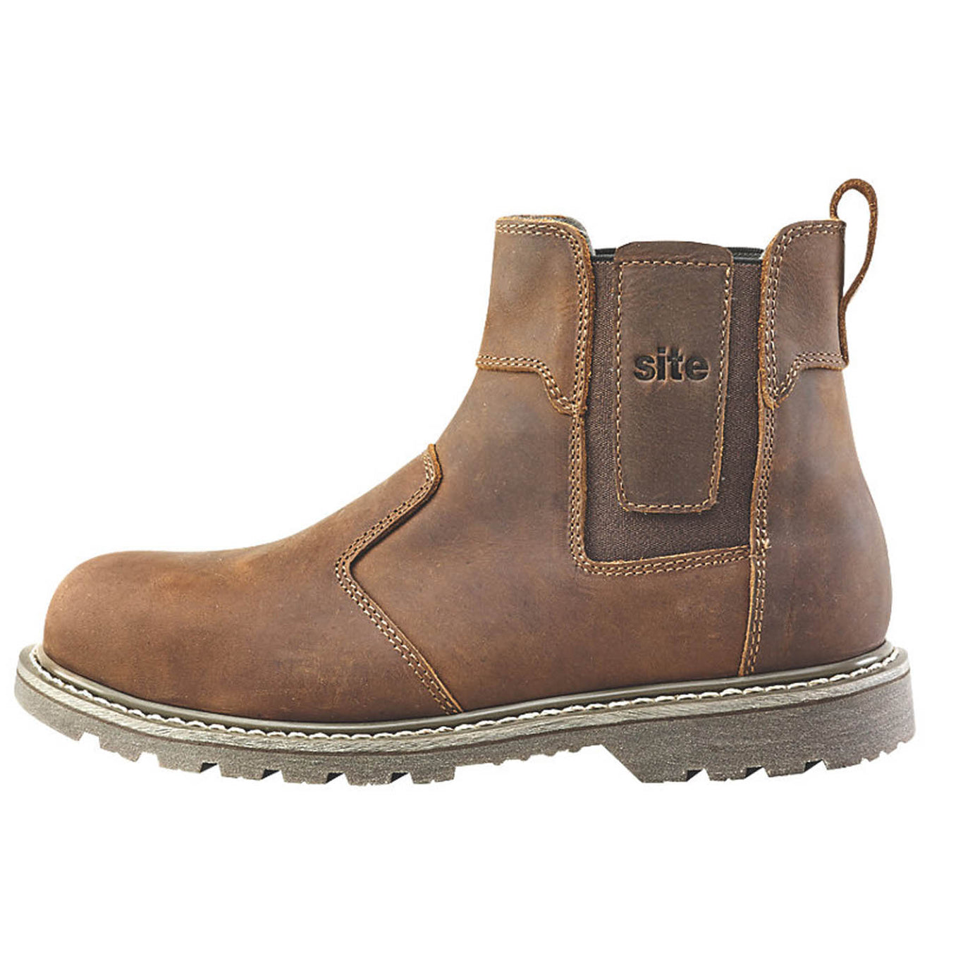 Site Dealer Safety Boots Mens Wide Fit Brown Leather Steel Toe Cap Size 10 - Image 3