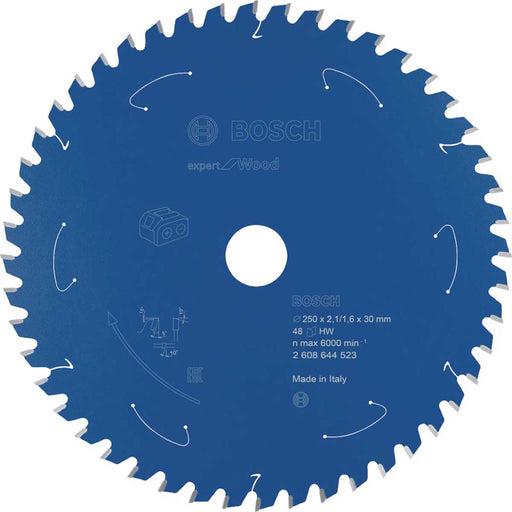 Bosch Circular Saw Blade 48T Wood Fine Cut Carbide Teeth Durable 250 x 30mm - Image 1