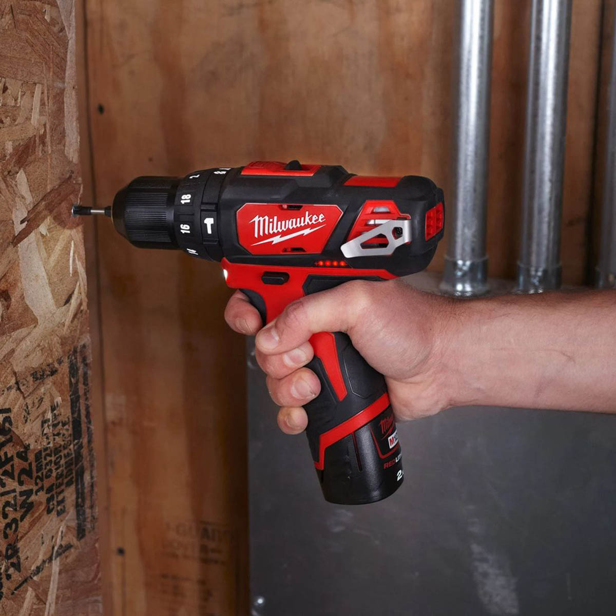 Milwaukee Combi Hammer Drill Cordless 12V Li-Ion M12BPD Sub Compact Body Only - Image 3